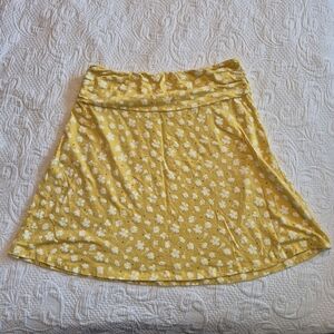 Toad & Co women's XL yellow skirt with flower design, elastic waist EUC